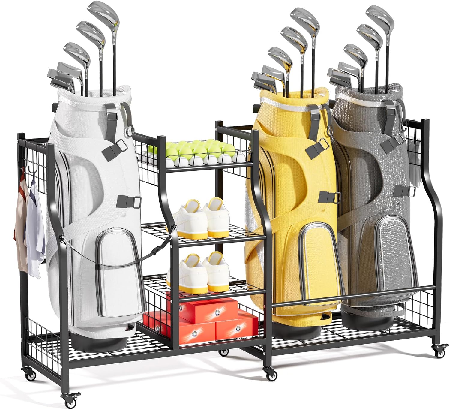 Sports Equipment Holder - Golf Bag Storage Rack Organizer Heavy