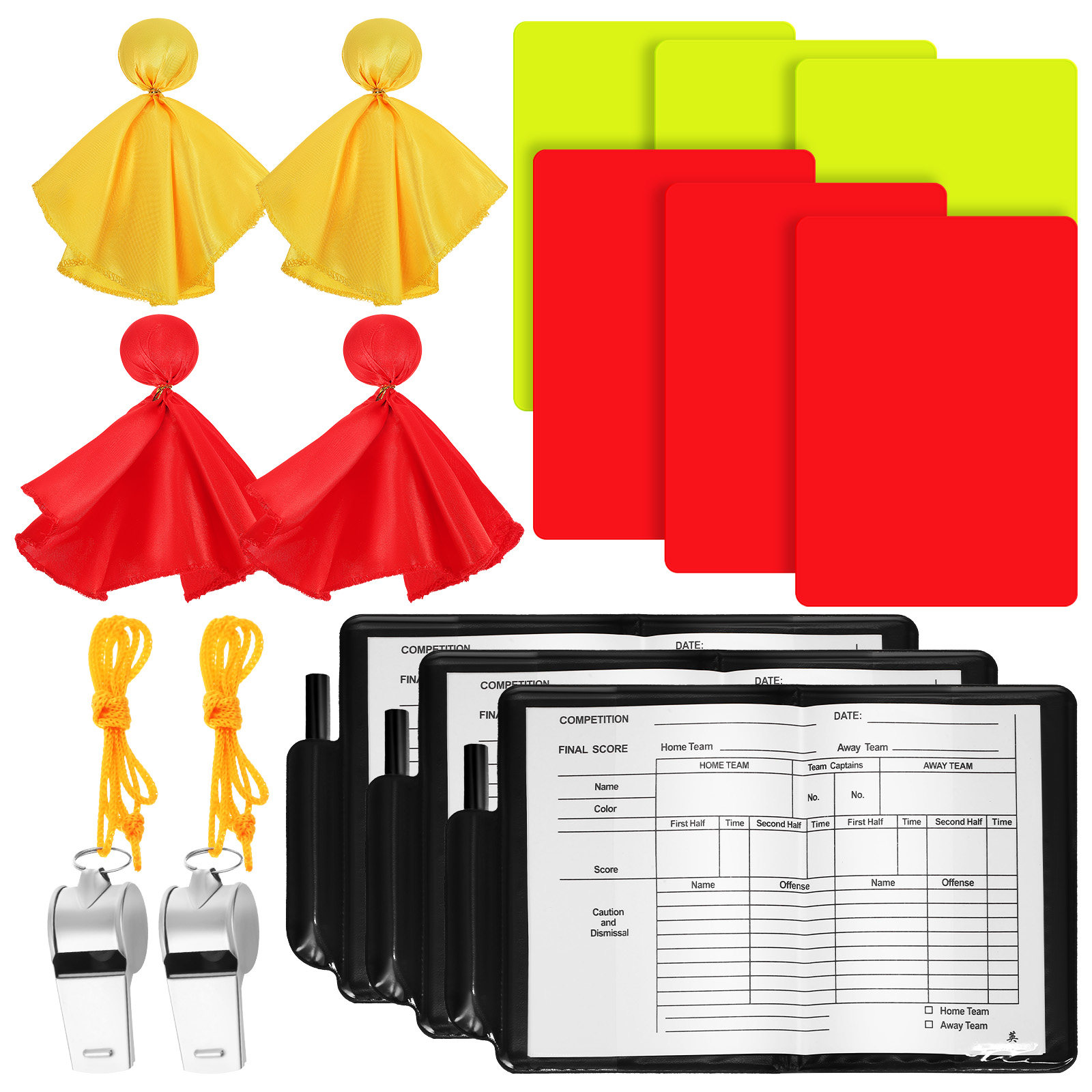 Sports Equipment Set - 1Set Referee Set Red Yellow Cards