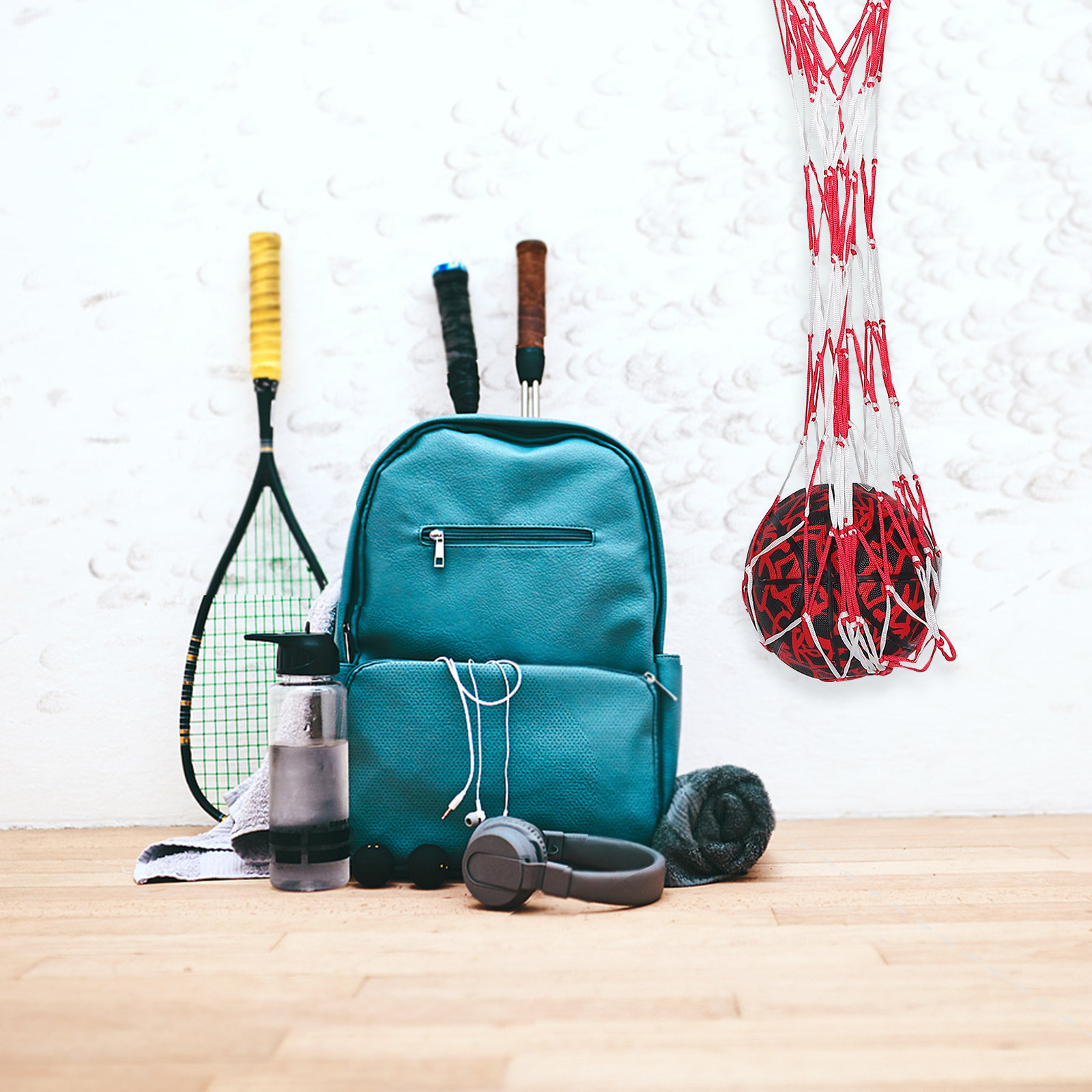 Sports Equipment Holder - Mesh Ball Storage Bag Portable Carrying