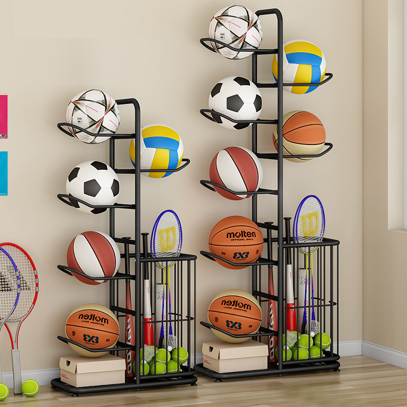 Sports Equipment Holder - Sports Ball Storage Rack Basketball Badminton