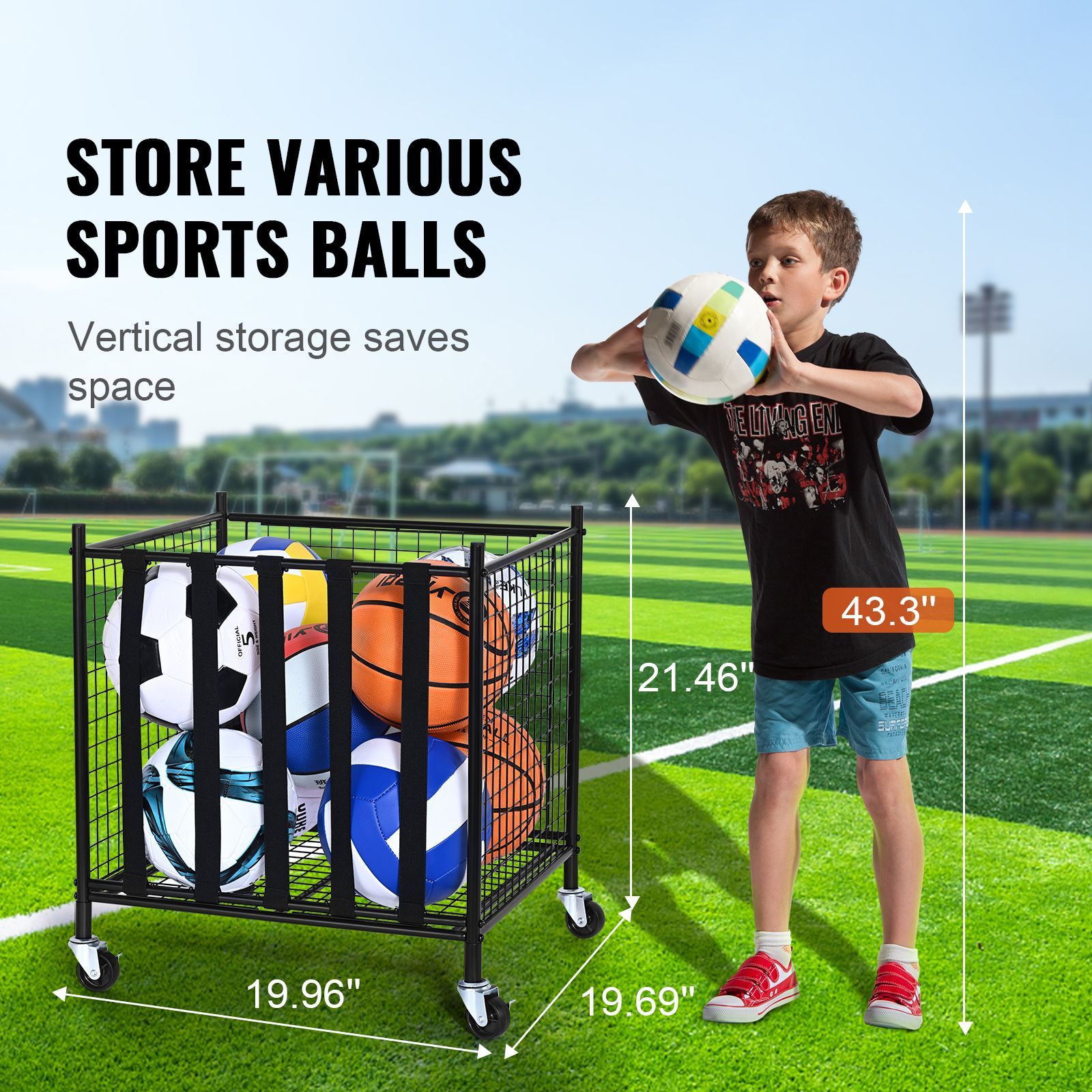 Rolling Sports Ball Storage Ca - Sports Equipment Holder recension och pris