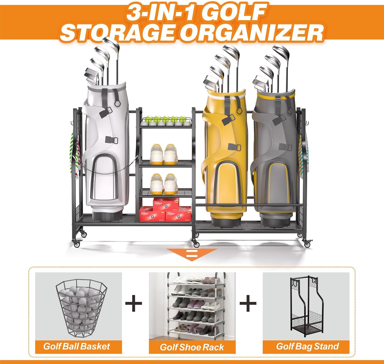 Golf Bag Storage Rack Organize - Sports Equipment Holder recension och pris