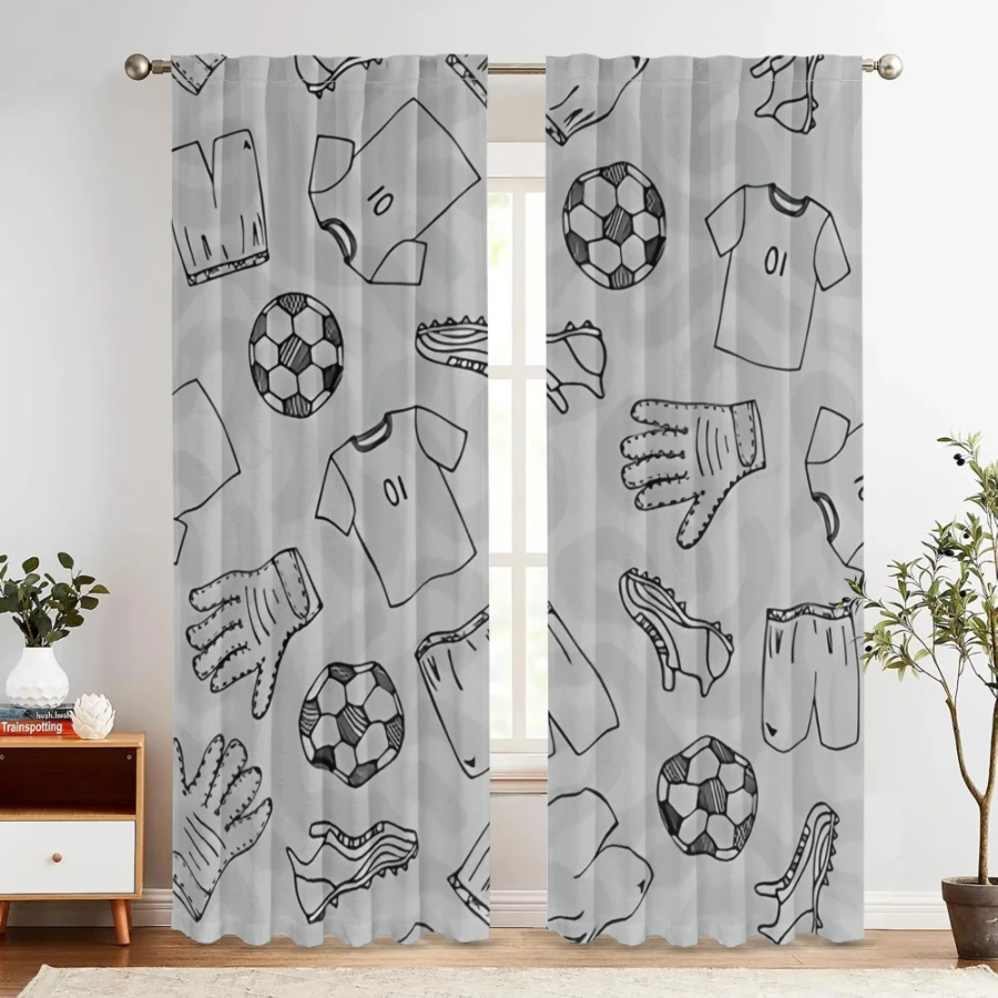 2PCS Digital Printed Curtains, - Sports Equipment In French recension och pris