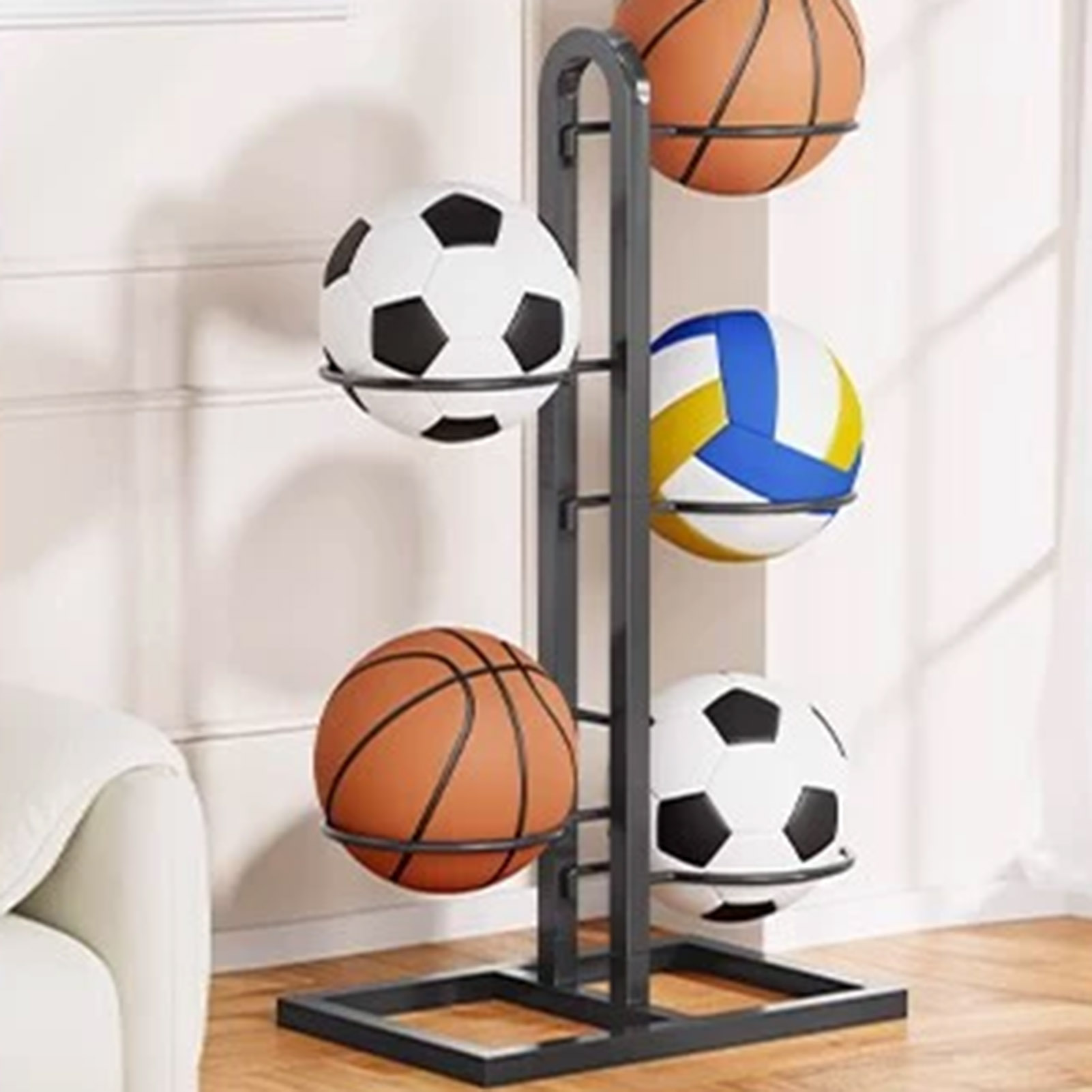 Foldable Basketball Rack Multi - Sports Equipment Holder recension och pris