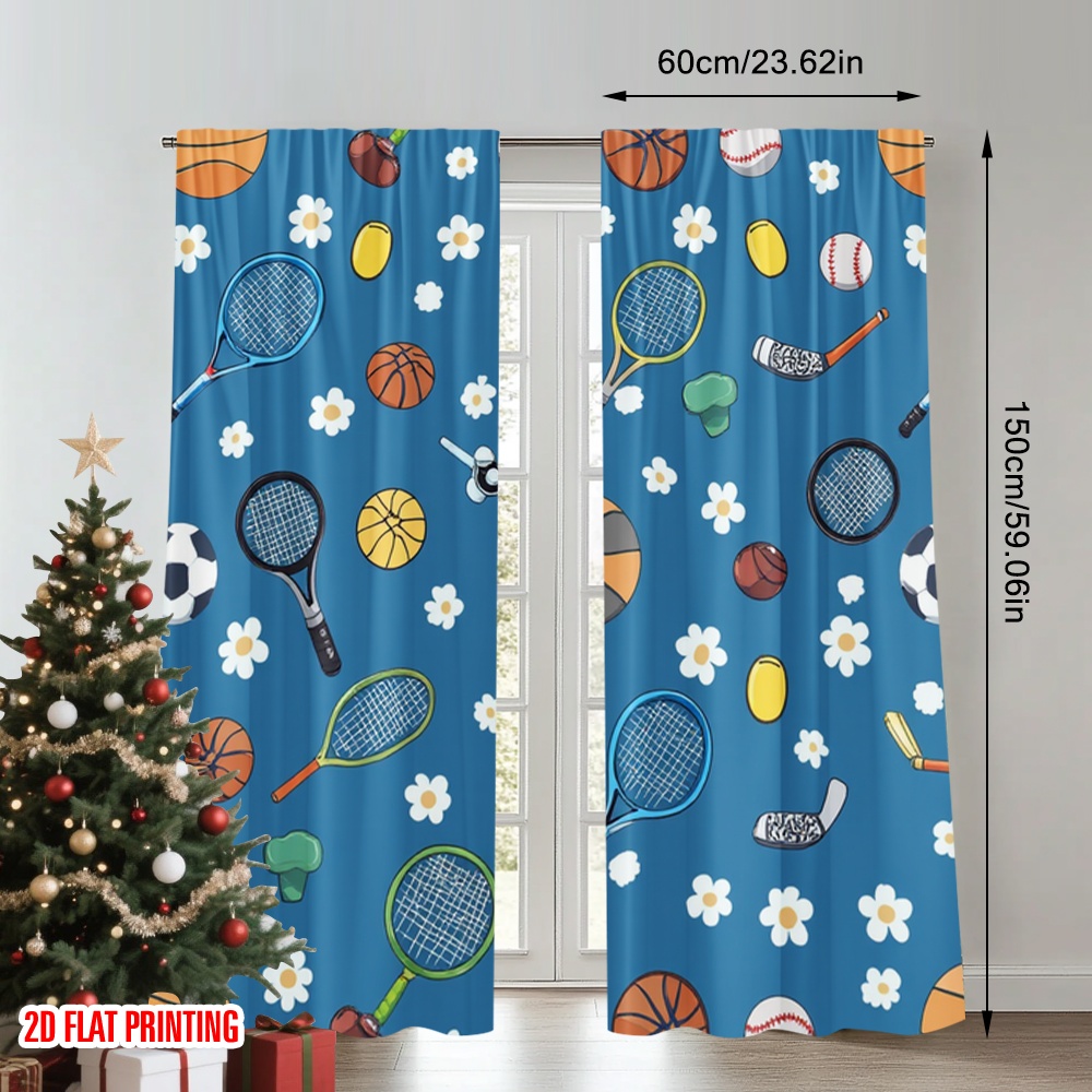 2pcs 2D flat printing Drapes S - Sports Equipment In French recension och pris